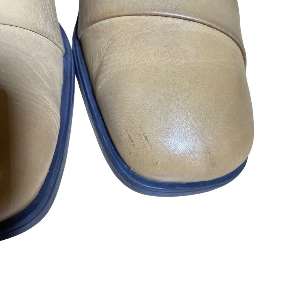 SANDLER of Boston Leather Size 7.5 M Tan Side Zip Ankle Bootie Shoe 3517299